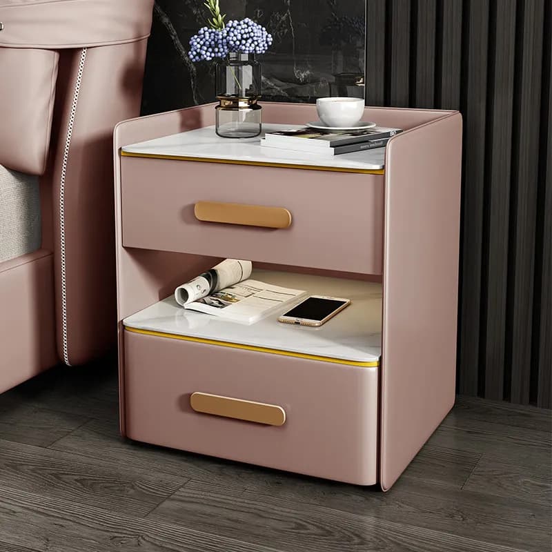 Table de chevet chic et luxueuse, table de chevet moderne en bois avec tiroirs de rangement, station