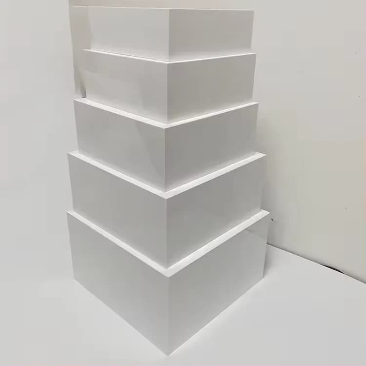 Présentoirs en acrylique blanc pour buffet, supports de présentation alimentaire, présentoirs à dess