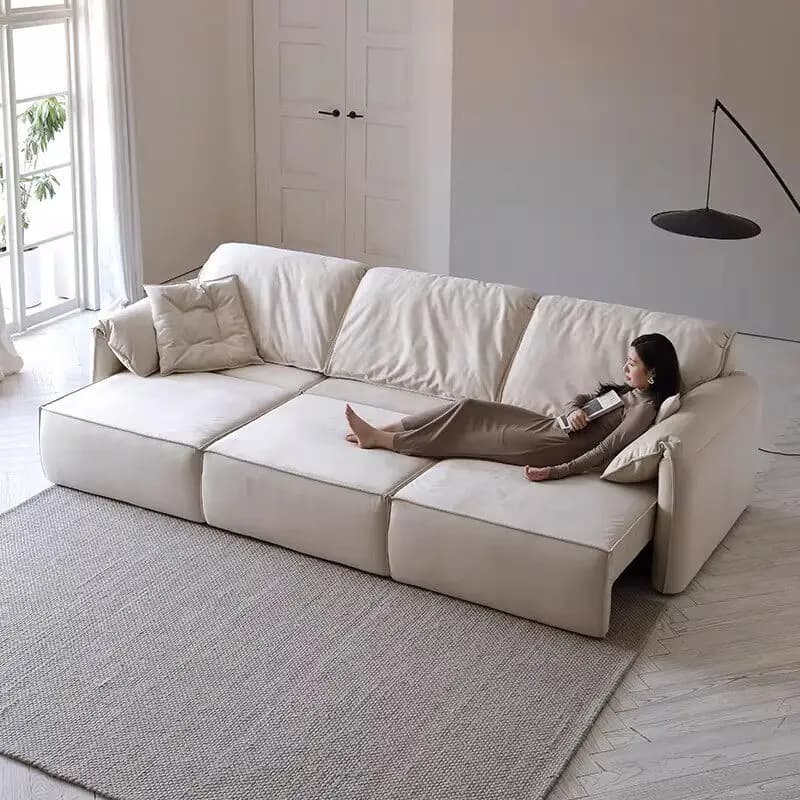 Canapé électrique beige 2 places avec accoudoirs, convertible pour appartements, canapé inclinable m