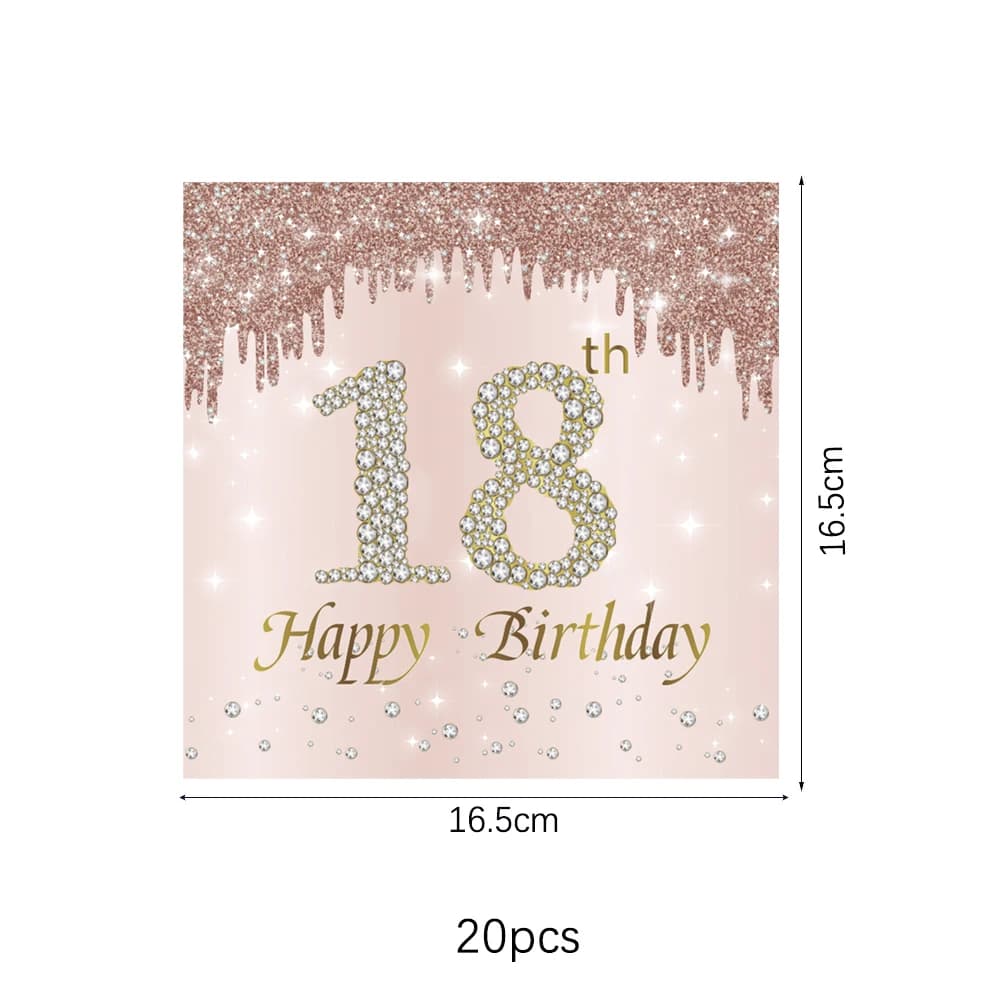 Ensemble d'assiettes et de serviettes standard pour la décoration de fête d'anniversaire, nappe de p