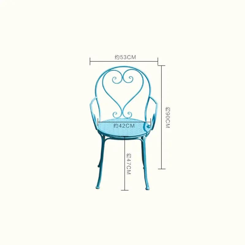 Ensembles de meubles de jardin en fer rétro européen, table et chaises de balcon de cour extérieure,
