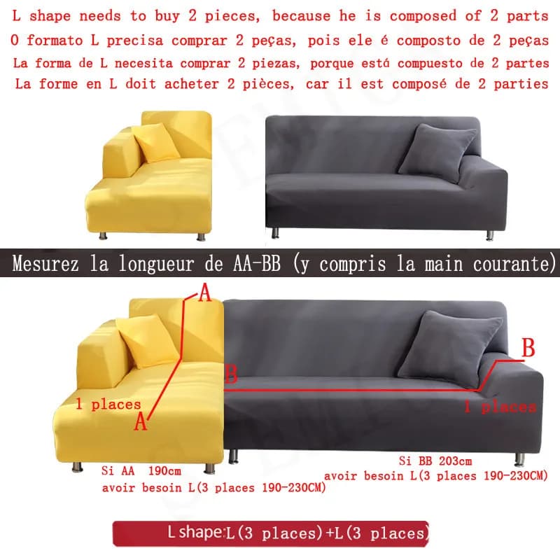 Juste de Protection Épaisse pour Canapé d'Angle