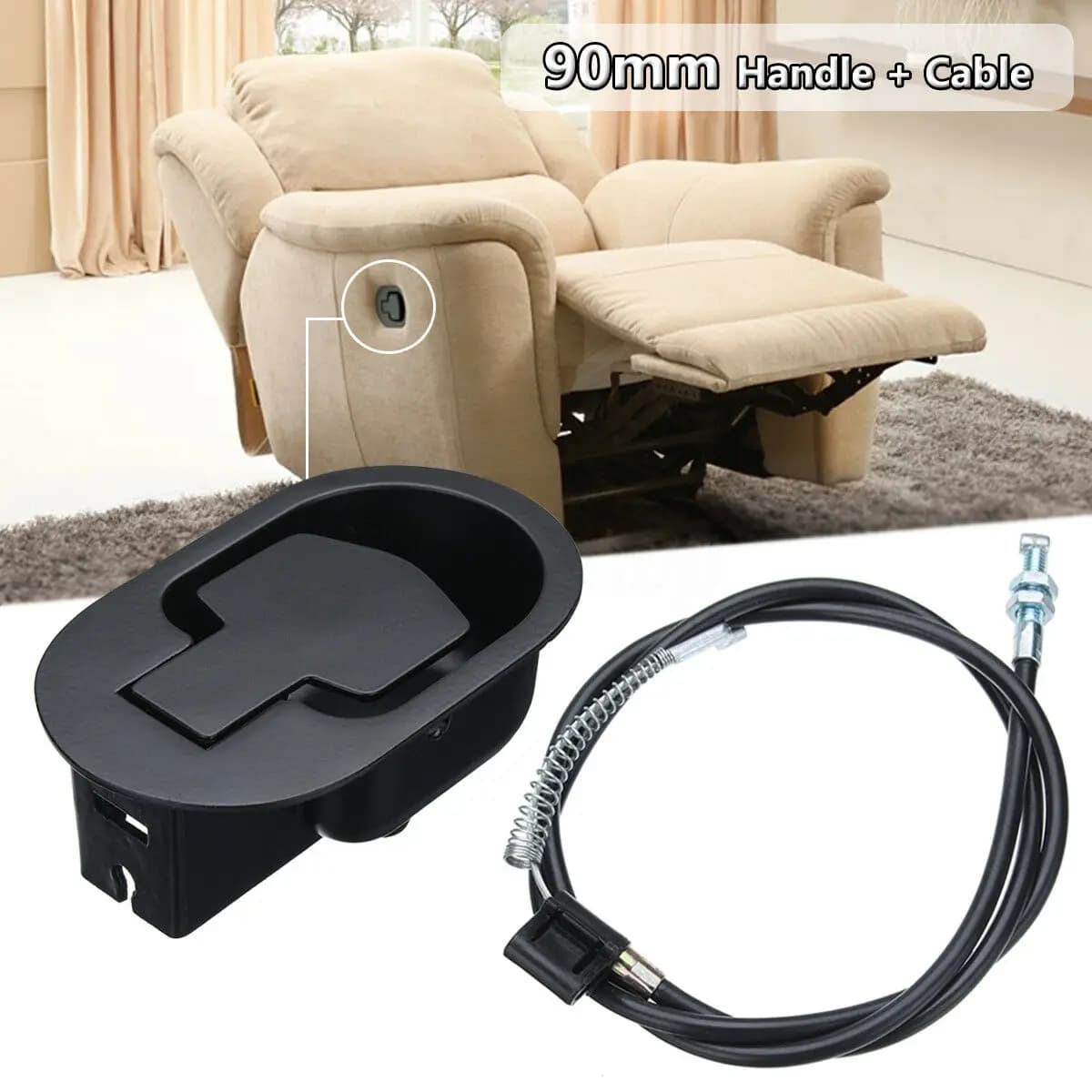 Poignée inclinable en métal avec câble, pièce de rechange universelle pour canapé et fauteuil, levie