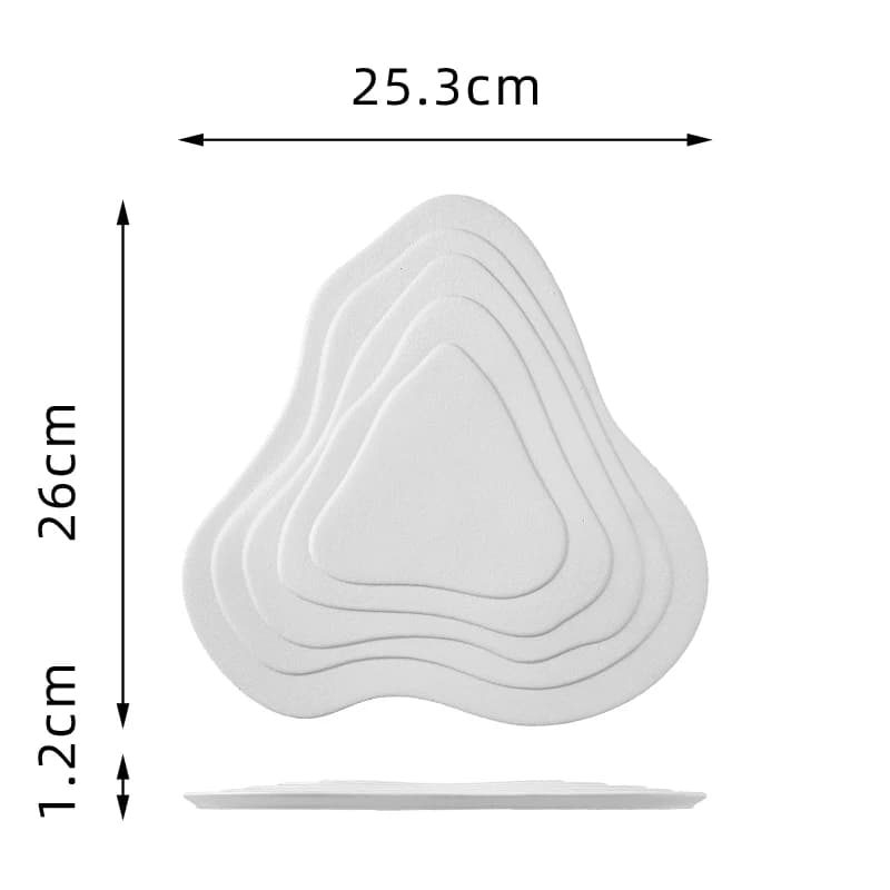 Assiette à manger en céramique Terracée irrégulière, couleur unie, assiettes à Dessert, collation, S