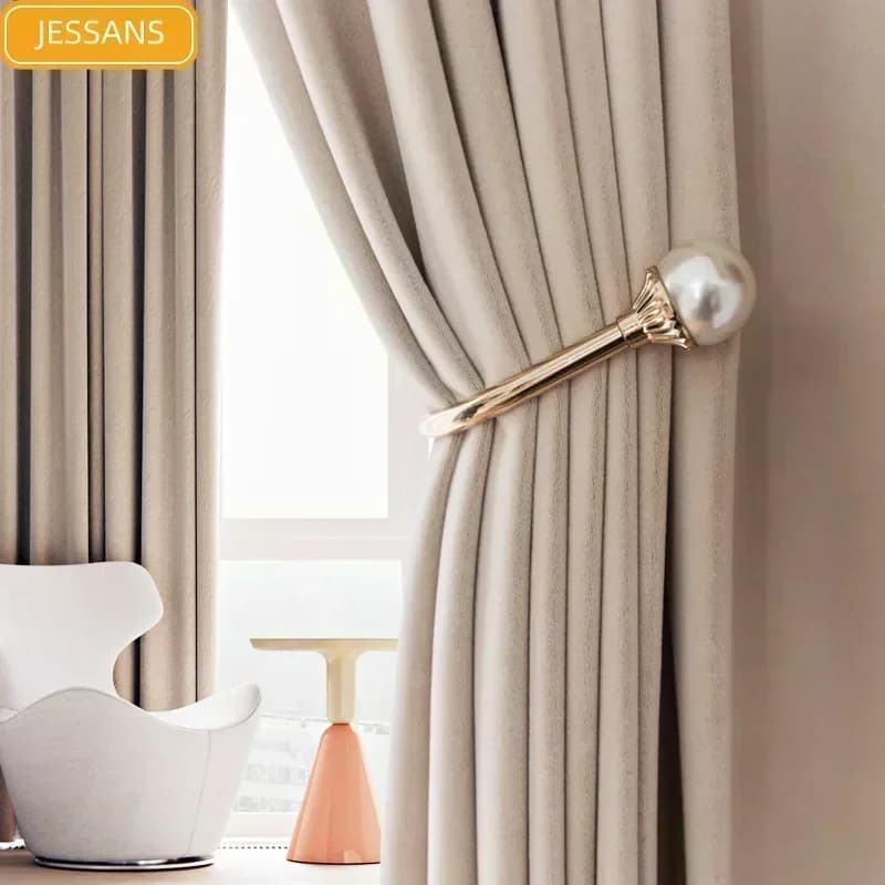 Rideau Isolant en Velours et Laine de Cachemire Australienne, Beige Crème, Rideaux Personnalisés pou