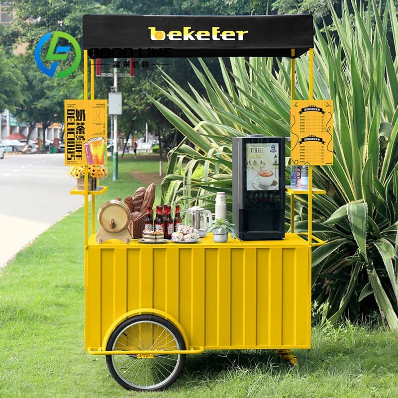 Chariots mobiles personnalisés pour aliments et fruits, avec 3 portes et aménagement sur mesure, à v