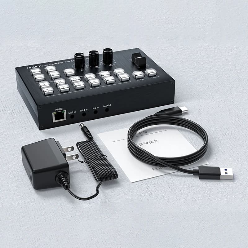 Mélangeur vidéo HDMI commutateur Streaming en direct 4 canaux 4 voies multi-vues commutateur vidéo H