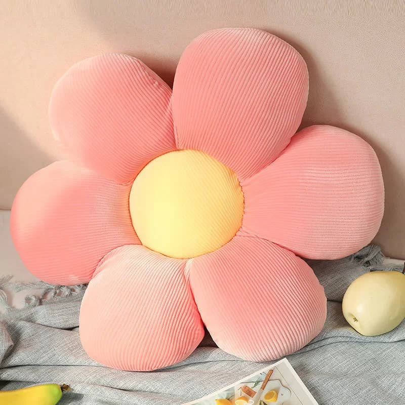 Coussin de siège en peluche à fleurs colorées, 35-40cm, plante de dessin animé douce, marguerite en