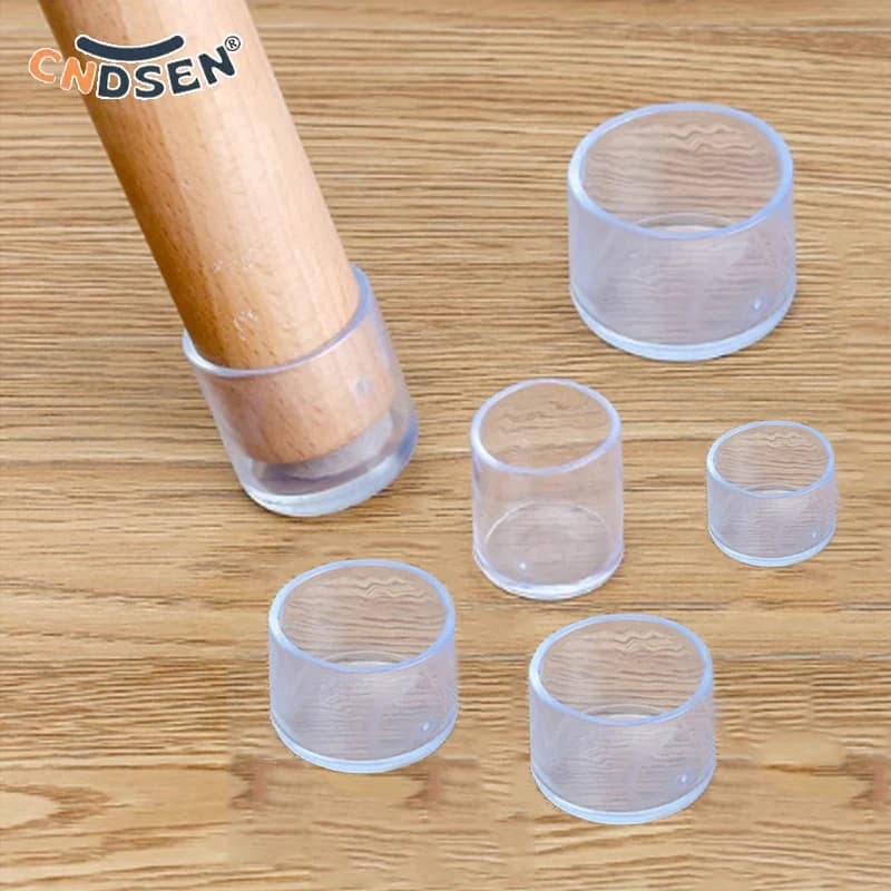 2-10 pièces Transparent rond antidérapant meubles couvre chaise jambières en caoutchouc pieds protec
