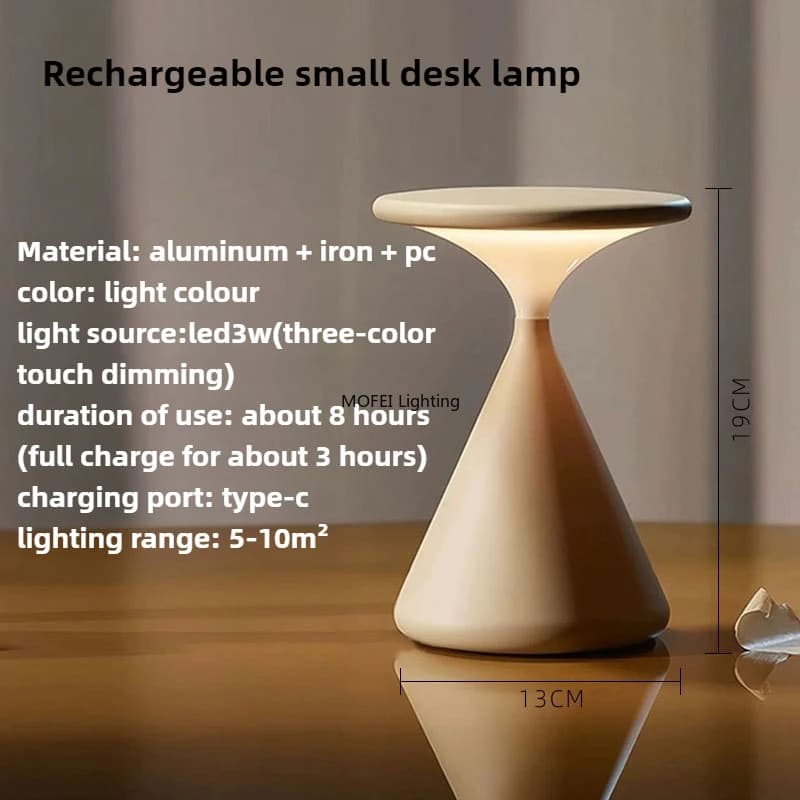 Lampe de table rechargeable design pour chambre à coucher, salon, canapé, bureau, chevet – Lumière L