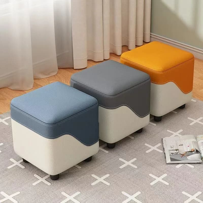 Petits tabourets carrés rembourrés confortables et doux, multi-usages pour salon, canapé, entrée, re