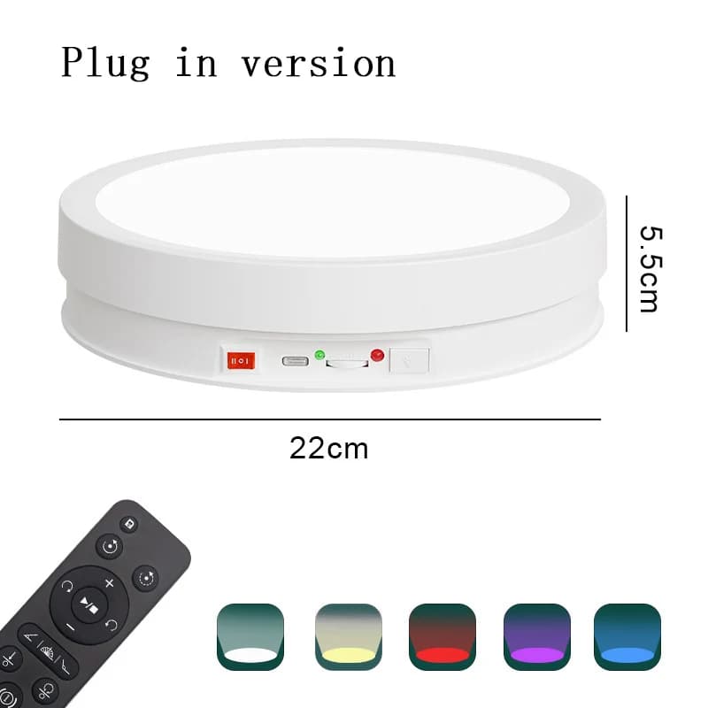 Table de présentation rotative électrique avec télécommande pour cosmétiques, parfums, tournage vidé