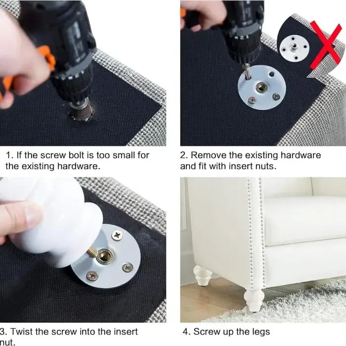 Pieds de Meubles en Bois Massif de Style Européen, Raccords de Remplacement pour Table Basse, Meuble