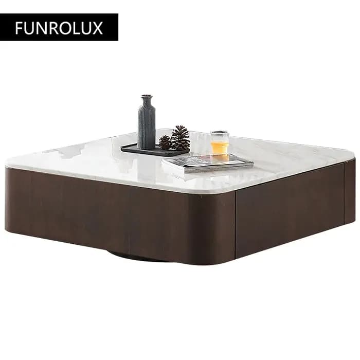 Table basse carrée moderne en marbre