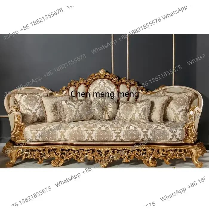 Ensemble de canapés de luxe M138 Turquie Moyen-Orient, style antique royal, sculpté à la main, pour