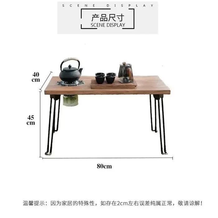 Table de camping pliante en bois massif Yushu avec poêle pour préparer du thé