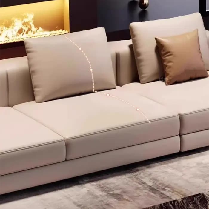 Canapés italiens en cuir véritable minimaliste luxe cinéma chambres