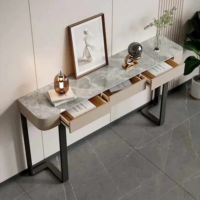 Table console de luxe contemporaine, table d'entrée industrielle populaire, table multifonctionnelle, mesa entrada, meubles pour la maison
