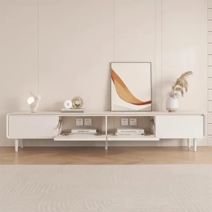 Meuble TV d'angle de luxe minimaliste avec rangement et pieds