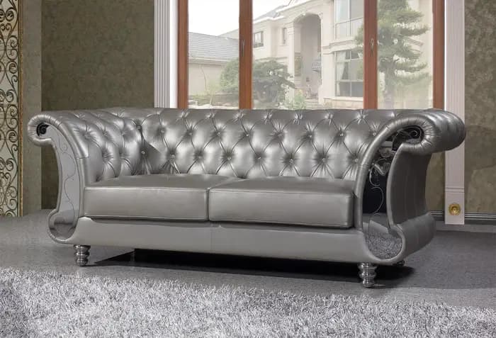 Canapé en cuir véritable Chesterfield, canapé nordique, lit bouffant, canapé sala beta, boutons en c
