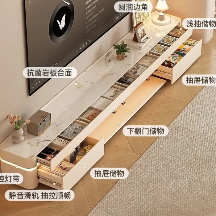Fond De luxe meuble Tv montage au sol esthétique japonais