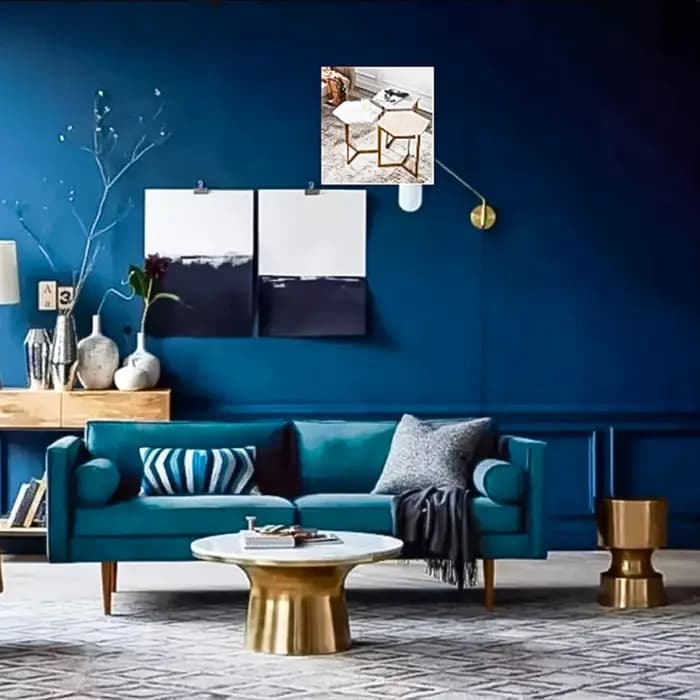 Table basse d'angle contemporaine nordique, console en laiton brossé, table d'appoint de luxe