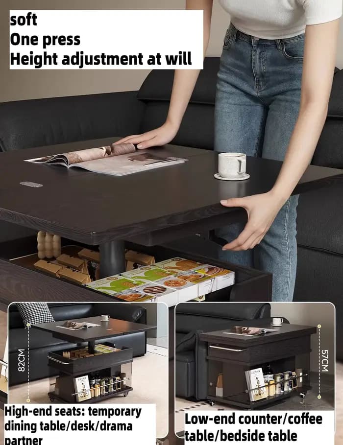 Table basse mobile pliante design moderne pour salon