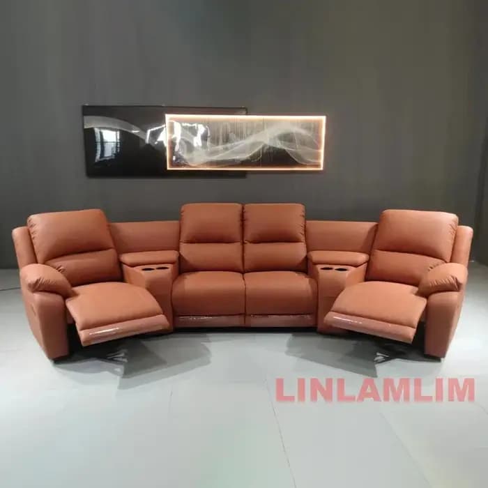 Linlamlim manuel/électrique inclinable Italinan canapé en cuir véritable rétractable théâtre fauteui