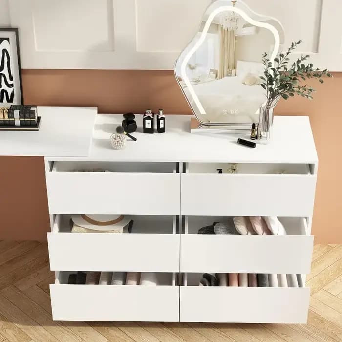 Commode double avec poste de travail déformable, commode en bois avec plateau multifonctionnel, comm