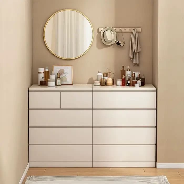 Armoire de rangement simple et moderne en blanc pour chambre à coucher