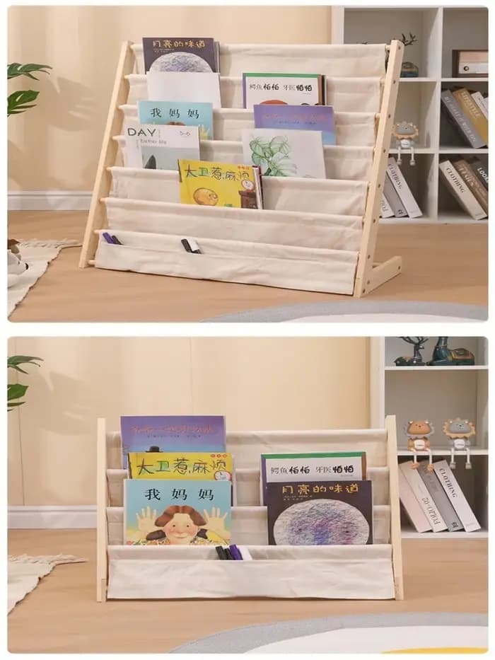Bibliothèque d'exposition pour enfants, organisateur multicouche en bois massif, étagère de lecture