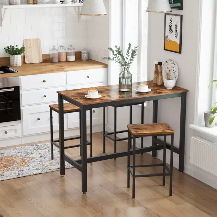 Tabourets de bar VASAGLE, lot de 2 chaises de bar, tabourets de bar pour cuisine et petit-déjeuner a