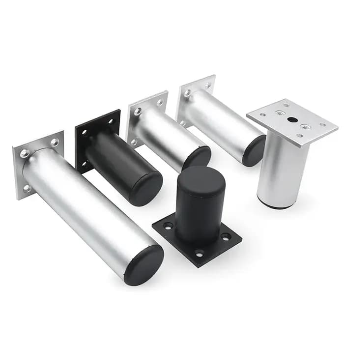 Lot de 4 pieds de meuble en aluminium