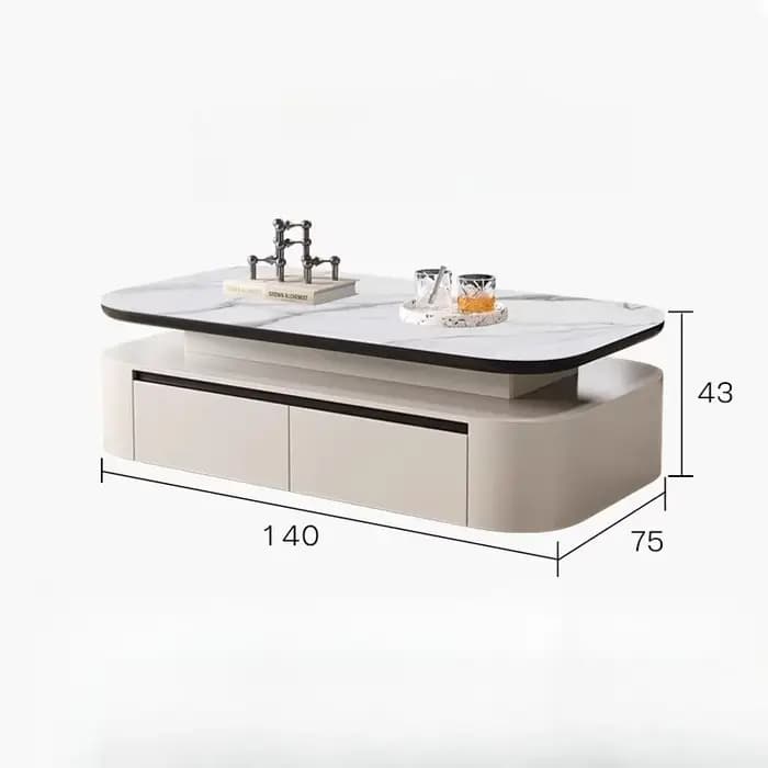 Table basse de salon de luxe au design moderne avec rangement