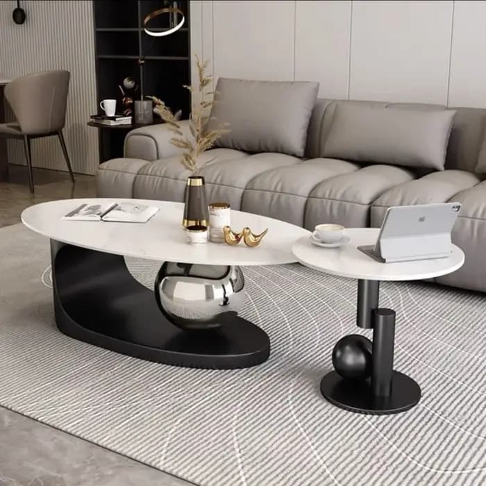 Table basse ovale en ardoise