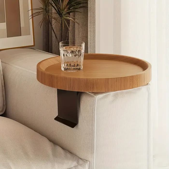 Table d'appoint de canapé extensible moderne, 1 pièce, Table d'appoint contemporaine en bois, facile