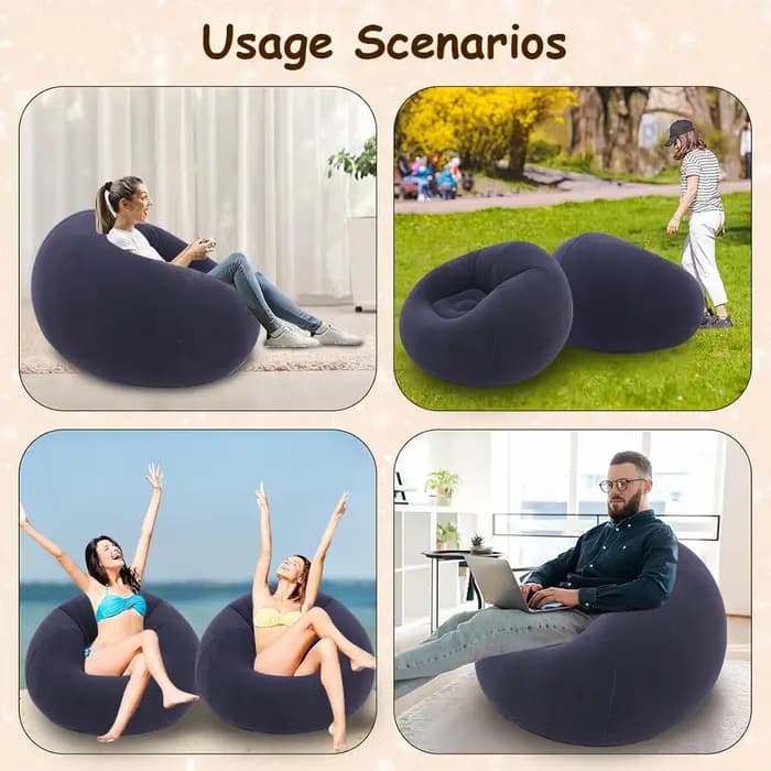 Canapé gonflable Portable doux, chambre à coucher intérieure, chaise de salon, Camping en plein air,