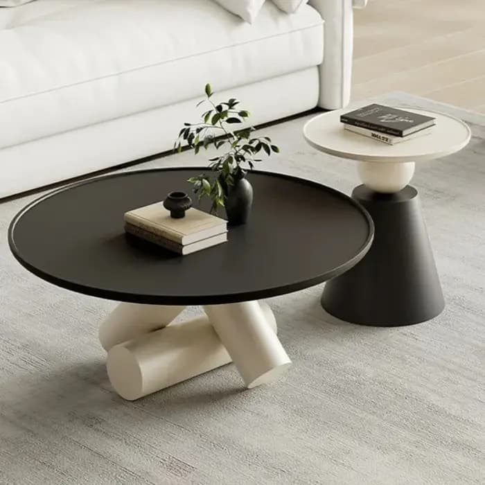 Petites tables basses rondes bon marché, ensembles de tables basses compactes, tables d'appoint d'angle, meubles Stolik Kawowy pour le salon