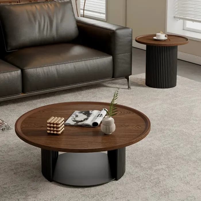 Tables basses rondes en bois
