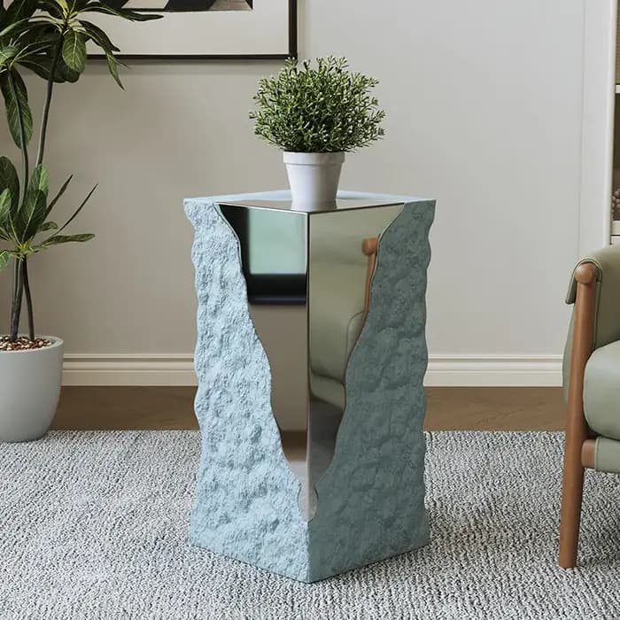 Table d'appoint pliante moderne en acier inoxydable