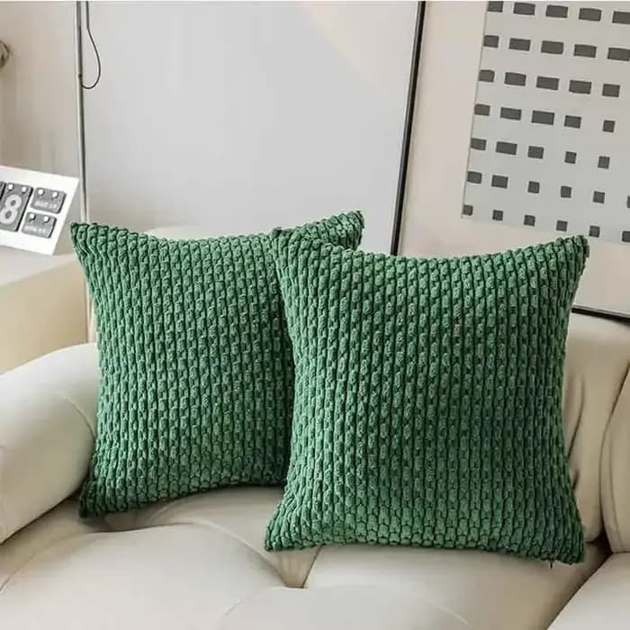 Housse de coussin classique en velours côtelé à chaîne courte