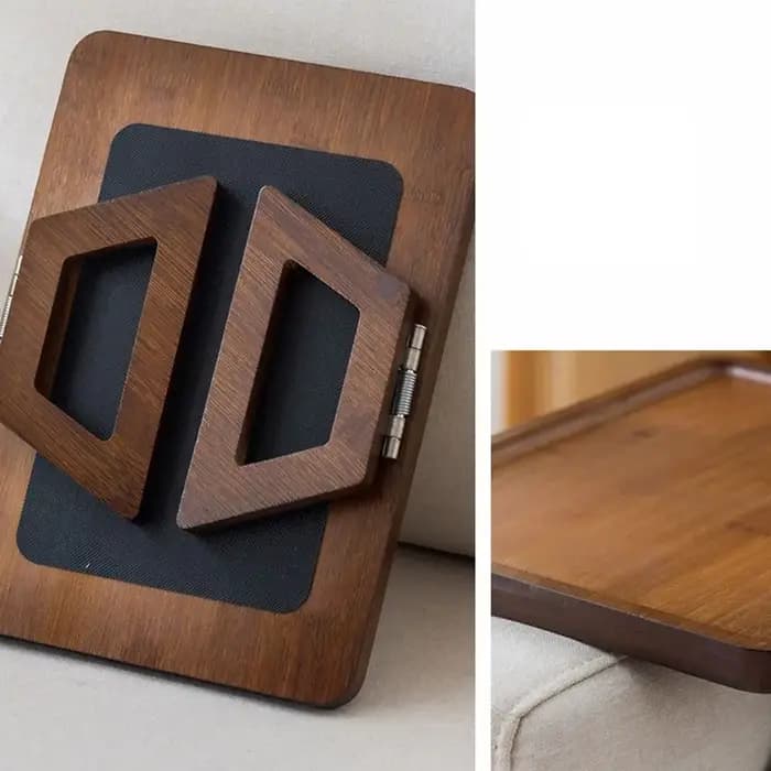 Table de canapé pliante en bois, gain de place, antidérapante, bras de canapé à clipser, support lat
