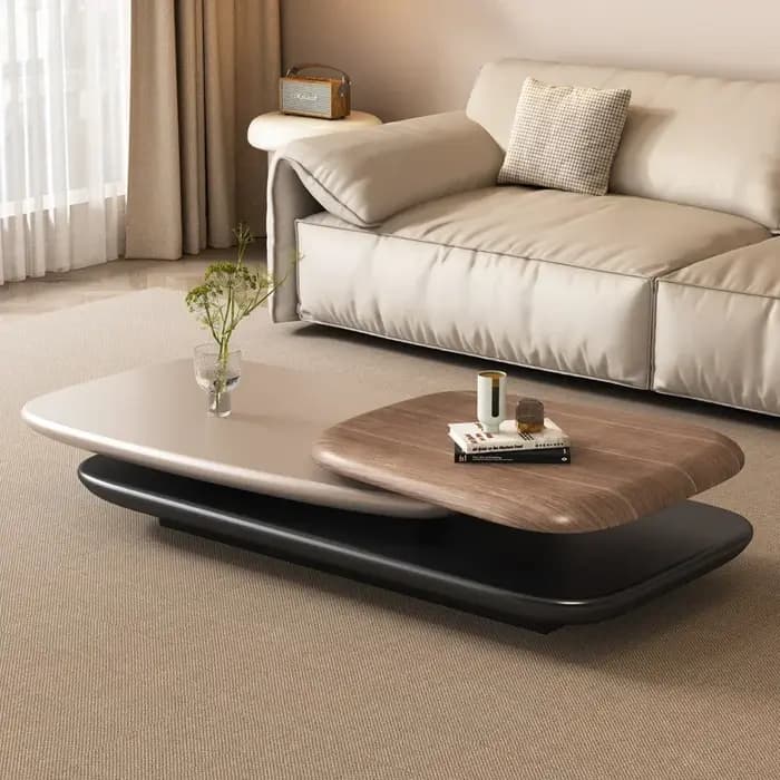 Tables basses irrégulières uniques livres esthétiques nordique Glam Tables basses rotation Design Wo