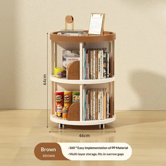 Étagère à livres rotative et mobile