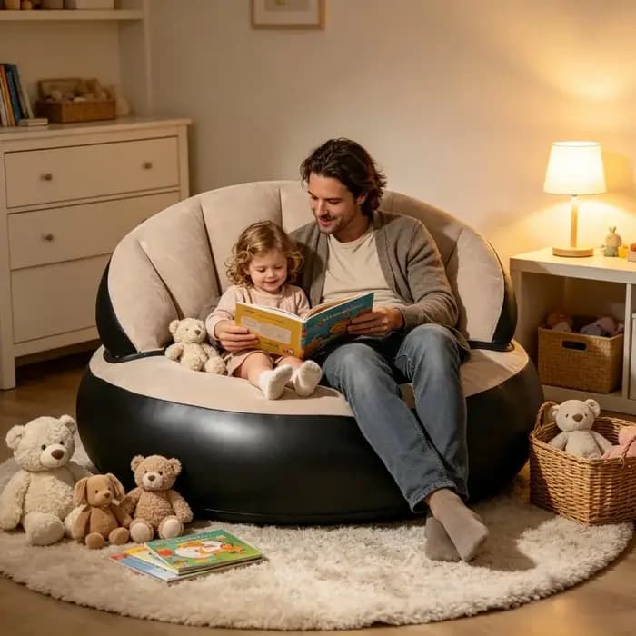 1 canapé gonflable en PVC épaissi, design ergonomique pour une expérience de siège confortable, canapé de jardin pliable et floqué