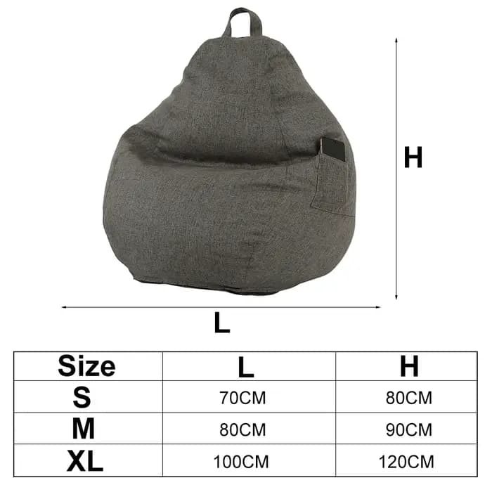 Adultes enfants Bean Bag couverture grand paresseux canapé chaise couverture sans remplissage coton