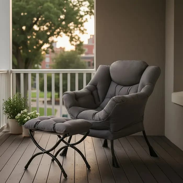 Fauteuil inclinable de style moderne Tita avec repose-pieds