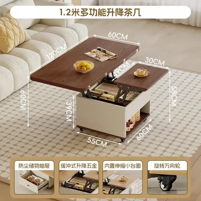 Table basse réglable grande taille, intelligente et pliable, pour salon, style nordique, Mesa De Cen