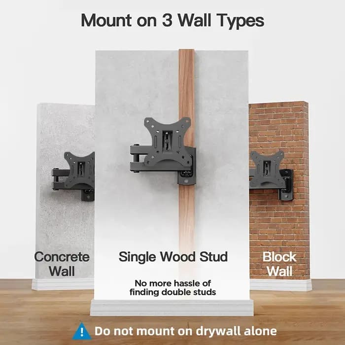 Support mural pour téléviseur, support d'angle entièrement articulé pour téléviseur de 10 à 30 pouces, support de moniteur inclinable et orientable, VESA 100x100mm