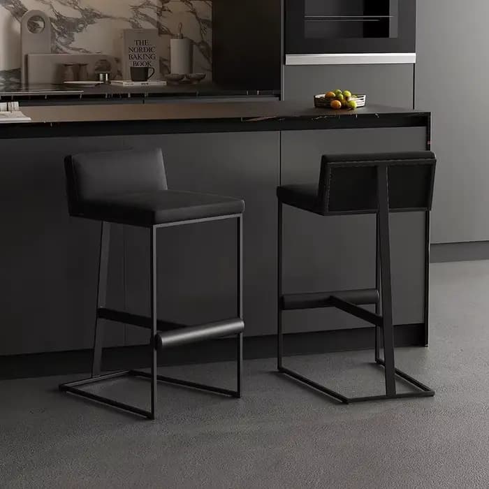 Tabourets De Bar modernes à hauteur noire avec trône arrière chambre tabourets De Bar minimalistes e